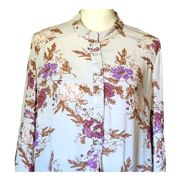 Free People Easy Girl Bell Sleeve Floral Top NEW Western Floral Tunic Oversized - Picture 17 of 17
